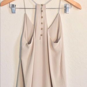 Cream top with gold buttons